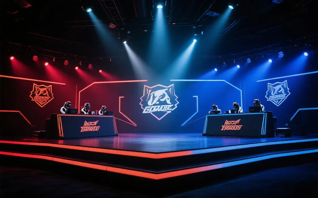电竞舞台与现场氛围图